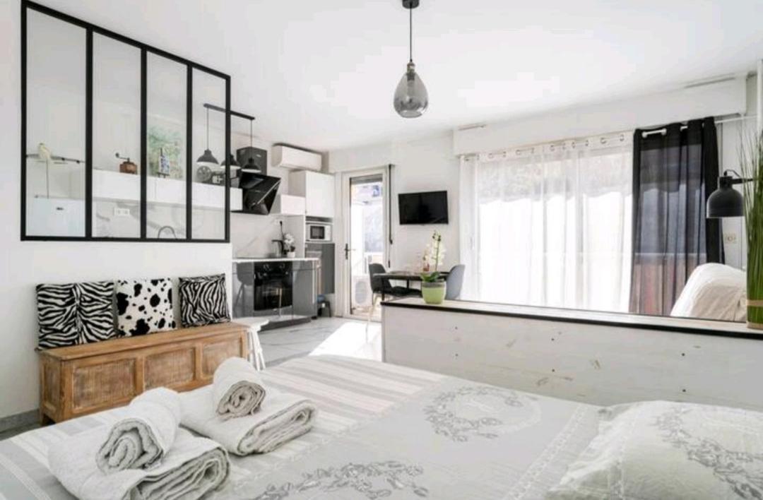Design Loft Studio Climatise Parking Et Piscine Vallauris Bagian luar foto